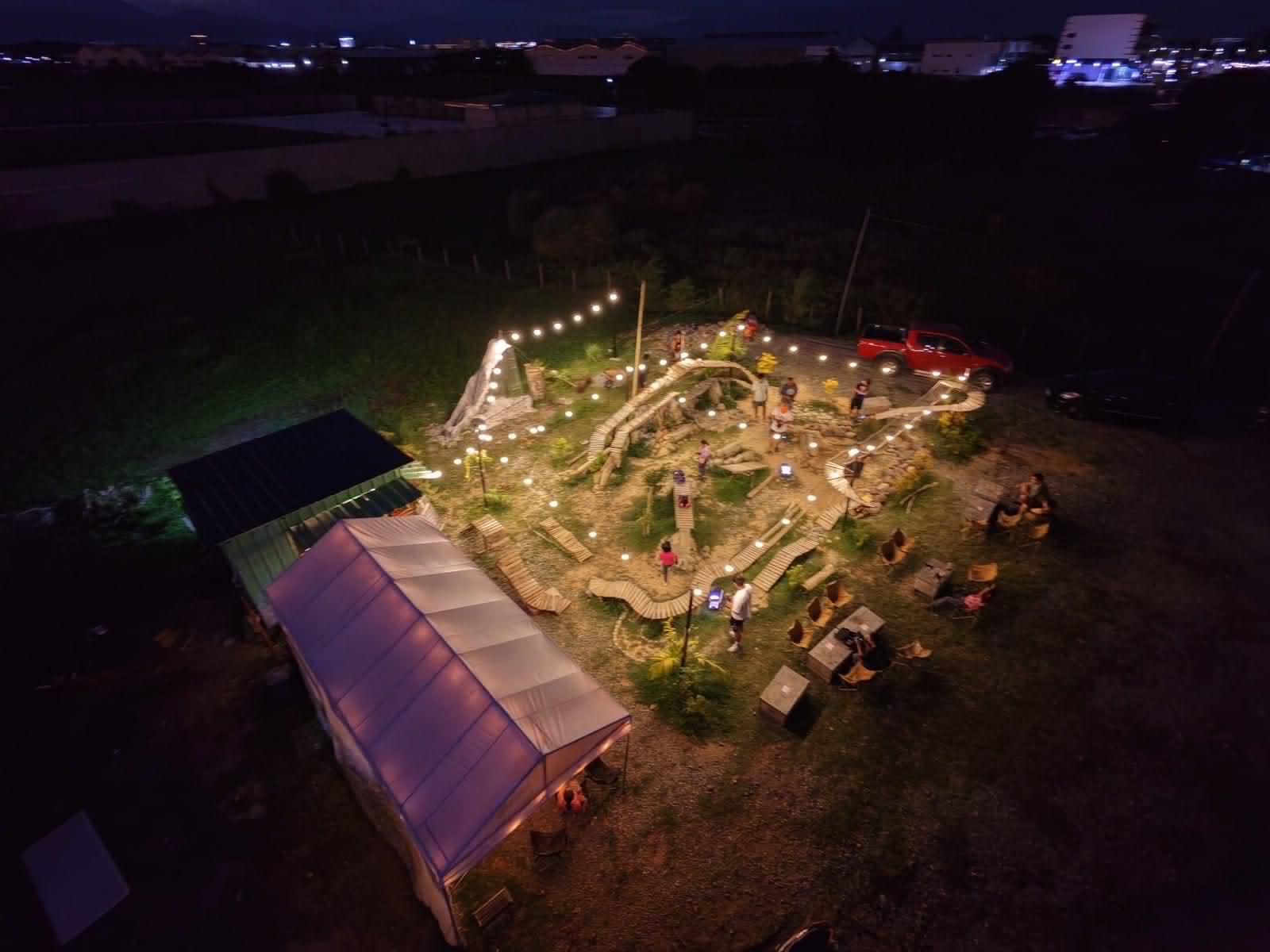 Mudace RC Park aerial view at night, Urdaneta City Pangasinan